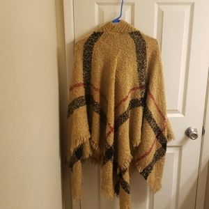 Plaid poncho